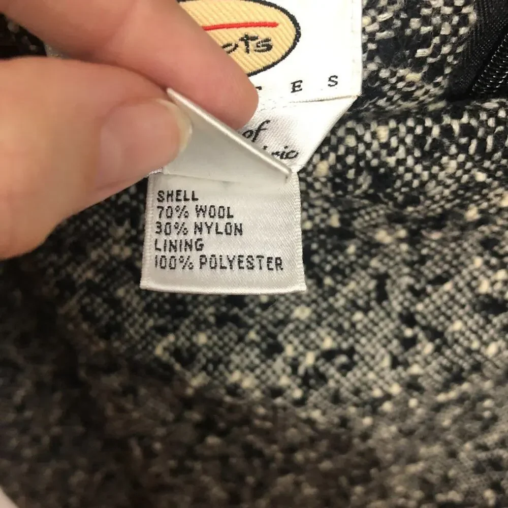 Talbots Vintage Set Pencil Skirt 10 Crop Blazer 12 Italian Wool Grey Tweed
